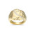 Gold-Plated Sterling Silver Hammered Dome Ring with Curved Pave Cubic Zirconia Accent by ELLE