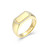Gold-Plated Sterling Silver Rectangular White Enamel and CZ Framed Ring by ELLE
