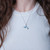 18" Sterling Silver Dolphin Pendant Necklace Larimar & Lab-Created CZ Eye Ocean Theme