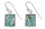 Sterling Silver Roman Glass Rectangle Earrings for Women, Small Bezel-Set Drop