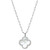 17"+2" Rhodium-Plated Sterling Silver White Mother of Pearl and CZ Clover Pendant Necklace by Charles Garnier