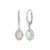 Two-Tone Sterling Silver Oval Lab-Created Opal and CZ Drop Earrings by Charles Garnier