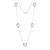 30" Sterling Silver Long Necklace with Textured CZ Circle Stations and Gold-Tone Wraps by Charles Garnier