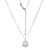 17"+2" Sterling Silver Necklace with Cultured Freshwater Pearl and CZ Cushion Pendant by Charles Garnier