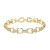 6.75" Sterling Silver CZ Link Bracelet with Gold-Tone and Rhodium Finish by Charles Garnier