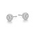 8mm Sterling Silver Rhodium-Plated Halo CZ Stud Earrings by Charles Garnier