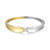 6.75" Sterling Silver Two-Tone Gold-Plated and Rhodium-Plated Bangle Bracelet with CZ Accents by Charles Garnier