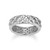 Rhodium-Plated Sterling Silver Quilted Pattern Band Ring with CZ by Charles Garnier