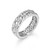 Rhodium-Plated Sterling Silver Quilted Pattern Band Ring with CZ by Charles Garnier
