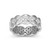 Rhodium-Plated Sterling Silver Quilted Pattern Band Ring w/ CZ by Charles Garnier