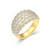 Two-Tone Sterling Silver Dome Ring with Quilted CZ Lattice by Charles Garnier