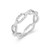 Sterling Silver Rhodium-Plated Geometric Link Ring with White CZ by Charles Garnier