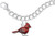 7" Sterling Silver Charm Bracelet w/ Painted Cardinal Charm by Rembrandt