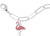7" Sterling Silver Charm Bracelet w/ Painted Flamingo Charm by Rembrandt