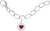 7" Sterling Silver Charm Bracelet w/ Petite Initial Disc Heart Charm by Rembrandt