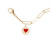 7" 14K Yellow Gold Paperclip Charm Bracelet w/ Petite Initial Disc Heart Charm by Rembrandt
