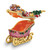 Luxury Giftware by Jere Bejeweled NORTH POLE DRIFTER Santa Sleigh with Presents Trinket Box with Matching 18 inch Necklace
