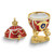 Luxury Giftware by Jere Bejeweled THE ROYAL CROWN Egg Trinket Box with Ring Insert and Matching 18 inch Necklace