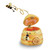 Luxury Giftware by Jere Bejeweled OH HONEY Bee Hive with Bees Trinket Box with Matching 18 inch Necklace