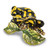Luxury Giftware by Jere Bejeweled DART Black and Yellow Frog on Leaves Trinket Box with Matching 18 inch Necklace