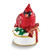 Luxury Giftware by Jere Bejeweled Crystals Gold-tone Enameled CHAS Red Cardinal on White Trinket Box with Matching 18 Inch Necklace