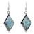 41.6mm Ancient Roman Glass Dangle Earrings 925 Sterling Silver Diamond-Shape
