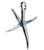Sterling Silver Starfish Necklace with Genuine Larimar 34mm Ocean Beach Pendant
