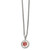 20 inch Stainless Steel Curb Chain Necklace with Polished Red Enamel Round Medical ID Pendant