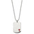 24 inch Stainless Steel Ball Chain Necklace Polished Red Enamel Medical ID Dog Tag Pendant