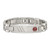 8.25 inch Stainless Steel Brushed and Polished Red Enamel Medical ID Bracelet