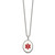 20 inch Stainless Steel Cable Chain Necklace with Polished Red Enamel Oval Medical ID Pendant