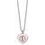 22 inch Stainless Steel  Ball Chain Necklace with Polished Red Enamel Heart Medical ID Pendant