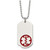 22 inch Stainless Steel Ball Chain Necklace with Polished Red Enamel Medical ID Dog Tag Pendant