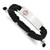 7.5-10.5 inch Adjustable Black Nylon Medical ID Bracelet with Stainless Steel Polished Red Enamel Plate