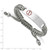 7.5-10.5 inch Grey Nylon Adjustable Bracelet with Stainless Steel Polished Red Enamel Medical ID Plate