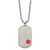22 inch Titanium Medical ID Necklace with Brushed Red Enamel Dog Tag Pendant