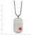 22 inch Titanium Medical ID Necklace with Brushed Red Enamel Dog Tag Pendant