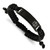 7.5-9.5 inch Stainless Steel Polished Black IP-Plated White Enamel Black Nylon Adjustable Medical ID Bracelet