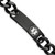 8.25 inch Stainless Steel Polished Black IP-Plated White Enamel Medical ID Curb Chain Bracelet