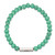 6.5 inch Stainless Steel Polished Red Enamel Medical ID 6.5mm Simulated Turquoise Beaded Stretch Bracelet