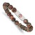 6.5 inch Stainless Steel Polished Red Enamel Medical ID 8.5mm Poppy Jasper Beaded Stretch Bracelet