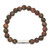 6.5 inch Stainless Steel Polished Red Enamel Medical ID 8.5mm Poppy Jasper Beaded Stretch Bracelet