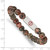 6.5 inch Stainless Steel Polished Red Enamel Medical ID 8.5mm Poppy Jasper Beaded Stretch Bracelet