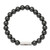 6.75 inch Stainless Steel Polished Red Enamel Medical ID 8mm Hematite Beaded Stretch Bracelet