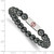 6.75 inch Stainless Steel Polished Red Enamel Medical ID 8mm Hematite Beaded Stretch Bracelet