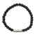 7.5 inch Stretch Bracelet with 6mm Onyx Beads & Stainless Steel Brushed Medical ID Plate