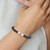 7.5 inch Stretch Bracelet with 6mm Onyx Beads & Stainless Steel Brushed Medical ID Plate