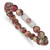 6.25 inch Medical ID Stretch Bracelet with 8.5mm Rhodochrosite Beads & Brushed Stainless Steel Engraving Plate