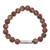 6.25 inch Medical ID Stretch Bracelet with 8.5mm Rhodochrosite Beads & Brushed Stainless Steel Engraving Plate