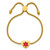 Adjustable Friendship-Style Yellow IP-Plated Stainless Steel Medical ID Bracelet with Polished Red Enamel Heart
